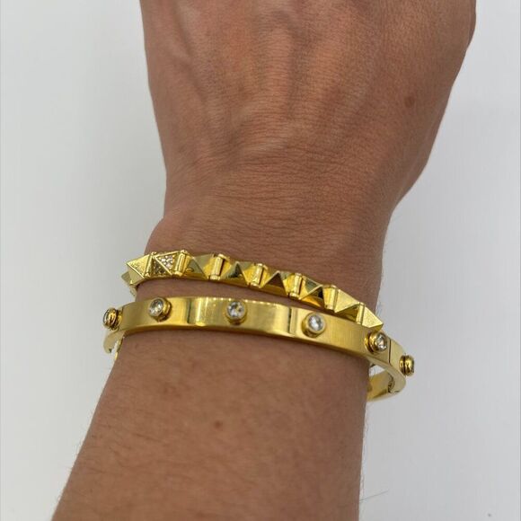 New 3 tiered chain necklace with medallion, good luck eye, bar charm, gold tones - Picture 6 of 15